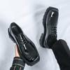 Men Dress Shoes Thick Soled Leather Shoes Lace Up Business Men Shoes Platform Oxford Shoes Moccasin Casual Platform Footwear Man