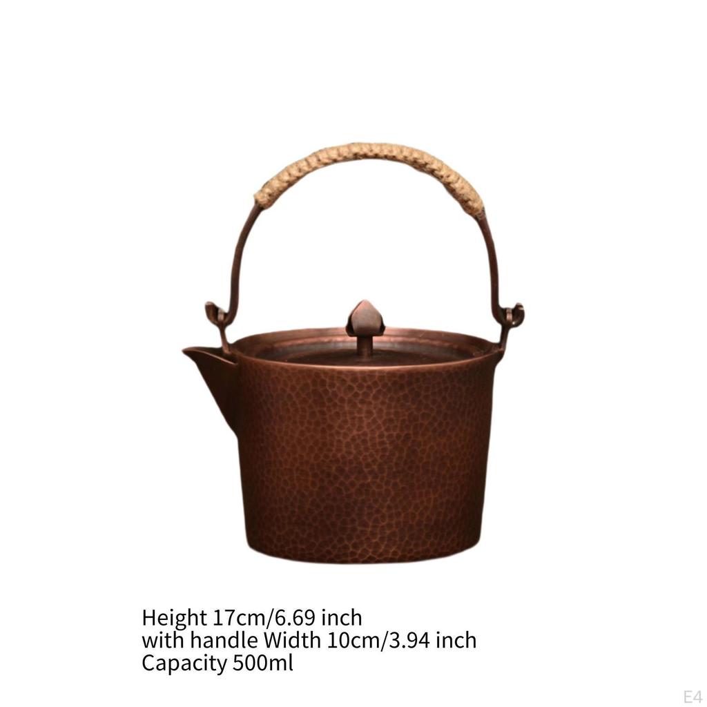 500ml Copper Tea Kettle Water Coffee Pot Large Capacity Portable Kung Fu for