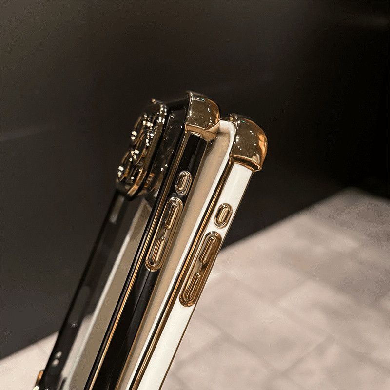 Luxury Plating Clear Shockproof Phone Case For iPhone 16 15 14 13 12 11 Pro Max Plus Soft Bumper Armor  Hard Acrylic Back Cover