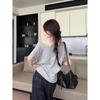 New Black One Shoulder Short Sleeve T-Shirt Women's Summer Pure Desire Loose Chic Top