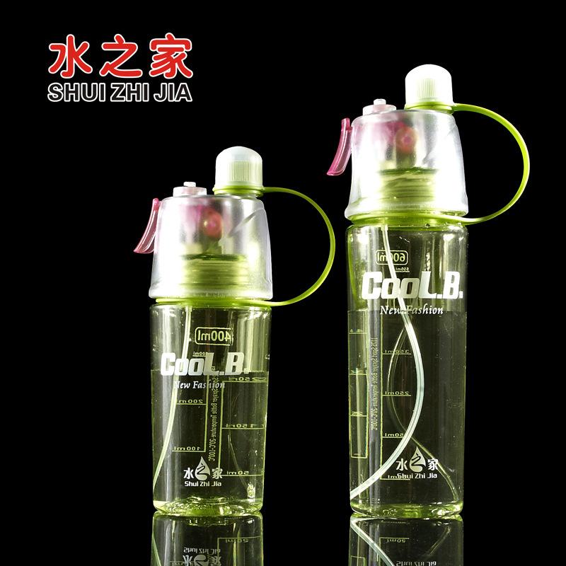 Water bottle sports plastic spray water cup kettle outdoor cooling supplement water bottle creative gift new strange cup