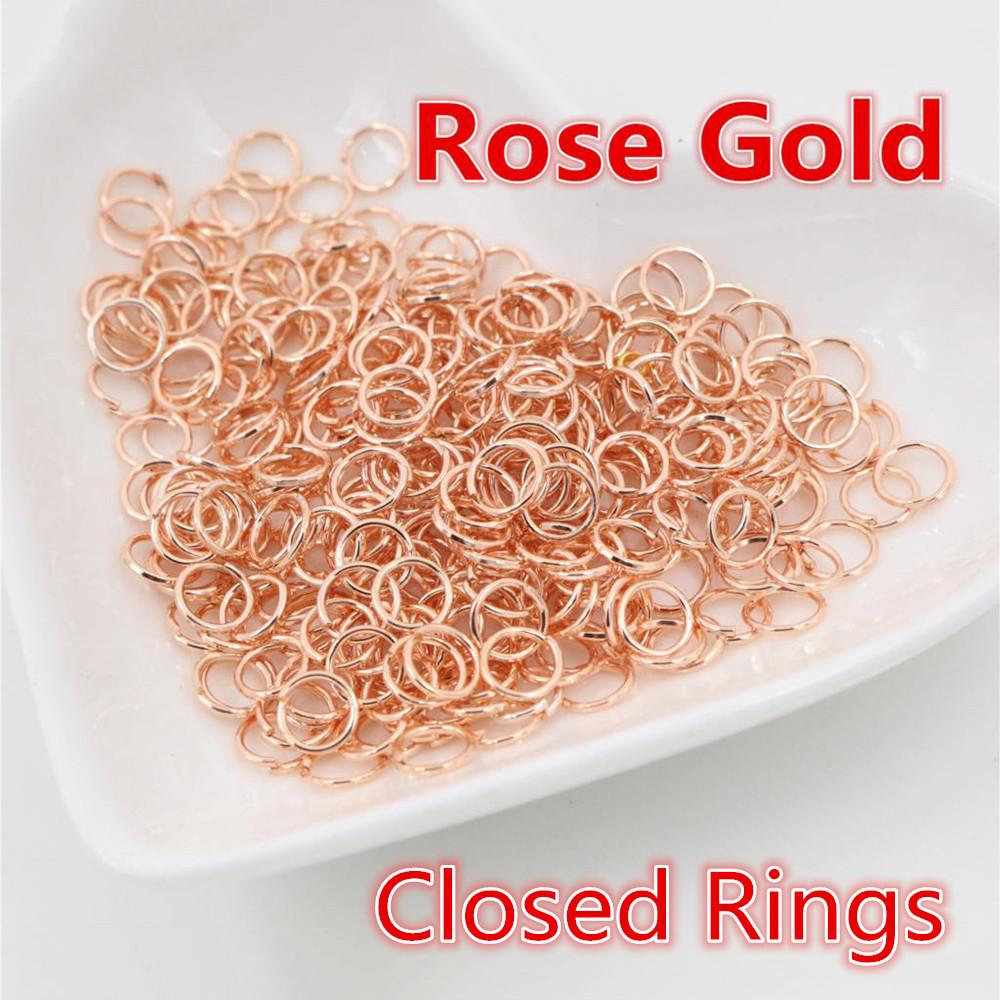 200 piezas 3/4/5/6/7/8/10 mm Metal DIY Componentes para Joyería Anillas de Salto Simples Cerradas/Abiertas y Anilla Dividida para hacer joyería