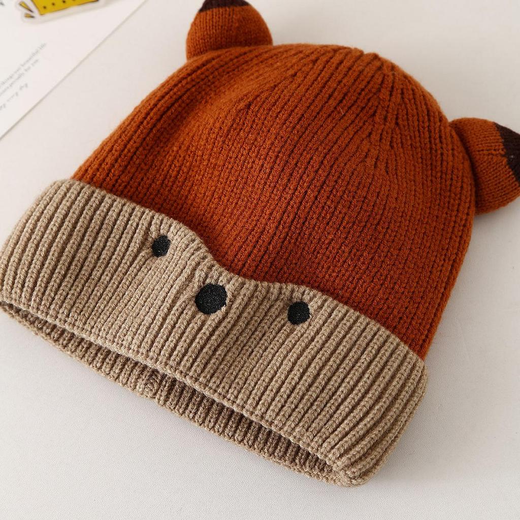 Cute Cartoon Baby Knitted Beanie Warm Woolen Winter Infant Boy Girl Hat Toddler Kids Ear Protection Crochet Cap