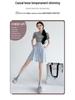 Women's High-Waist Blue Ice Silk Wide-Leg Shorts - Summer 2025 Mid-Length Casual Sportswear