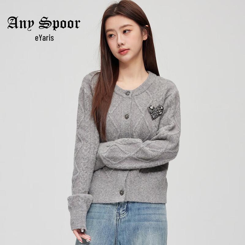 

ANY SPOOR Women s Heart Pattern Knit Two-Piece Set S