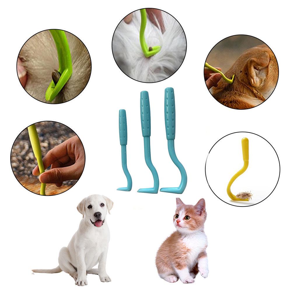 3pcs Pet Tick Twist Remover Hook Picker Flea Scratching Extractor Cat Dog Grooming ProductMite Tool Tweezers Comb Louses Pliers