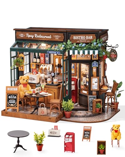Rolife Miniature House Kit, Dollhouse DIY LED 3D Puzzle, Handmade Kit, Doll House Assembly, Wooden Puzzle, Illustrated Instructions Included, Entryway