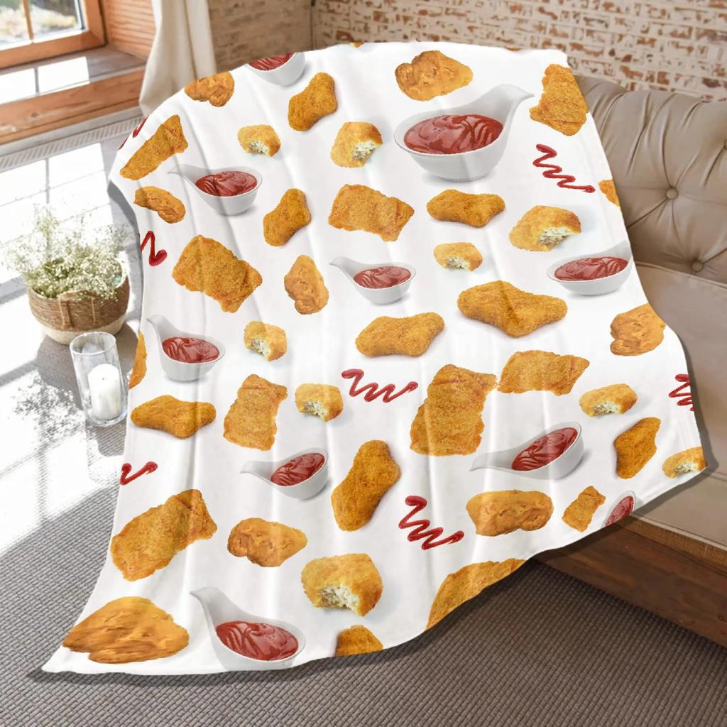 3D Print Sugar Food Cookie Pattern Flannel Throw Blanket King Queen Size for Bed Living Room Couch Sofa All Season Warm Blanket