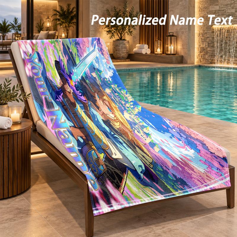 Zelda Custom Name Beach Towel Large Soft Towel for Indoor Bathroom Outdoor Beach