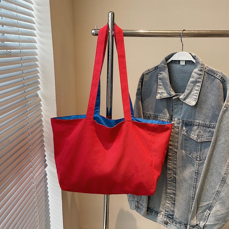 Double-Sided Tote Bag Women's Shoulder Bag Large Capacity Shopping Bag