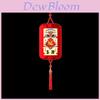 Chinese New Year Red Felt Lanterns With Embroidered Quotes For Holiday Home Decor
