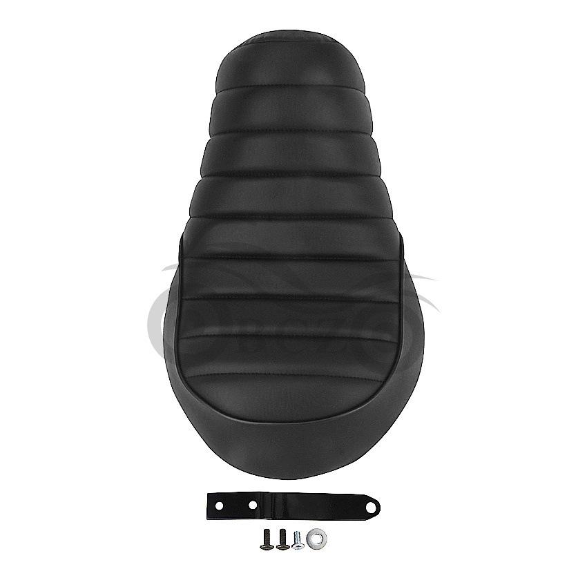 Harley XL883/1200 Front & Rear Seat Cushions with Front Seat Bag (Black, 2016-2021)