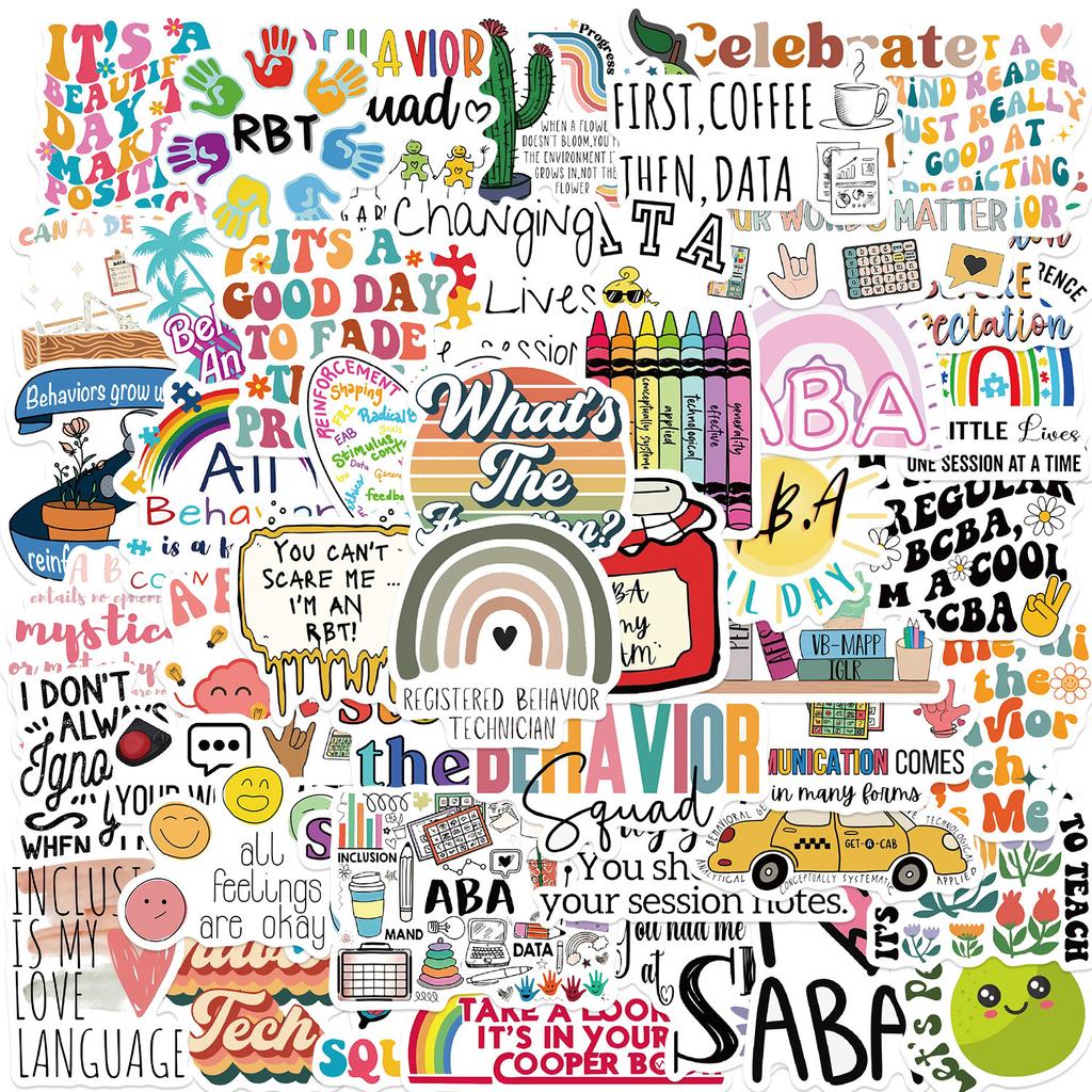 50 Text ABA Graffiti Sticker Sticker-Pack Koffer Wasserbecher Notizbuch Ins Kreative Sticker