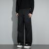 American casual pants trendy brand ruffian handsome pleated and thin design casual pants retro solid color versatile straight wide-leg pants