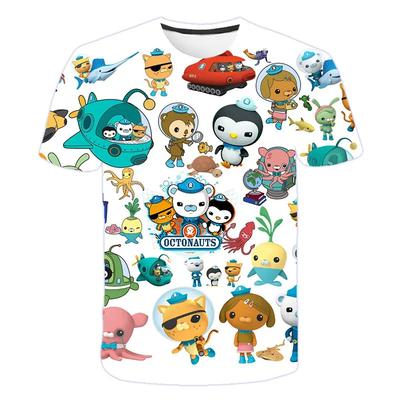 Moda Infantil 3D Los Octonautas Estampados Camisetas de Manga Corta Para Niños Niñas Verano Manga Corta Ropa Infantil de Alta Calidad