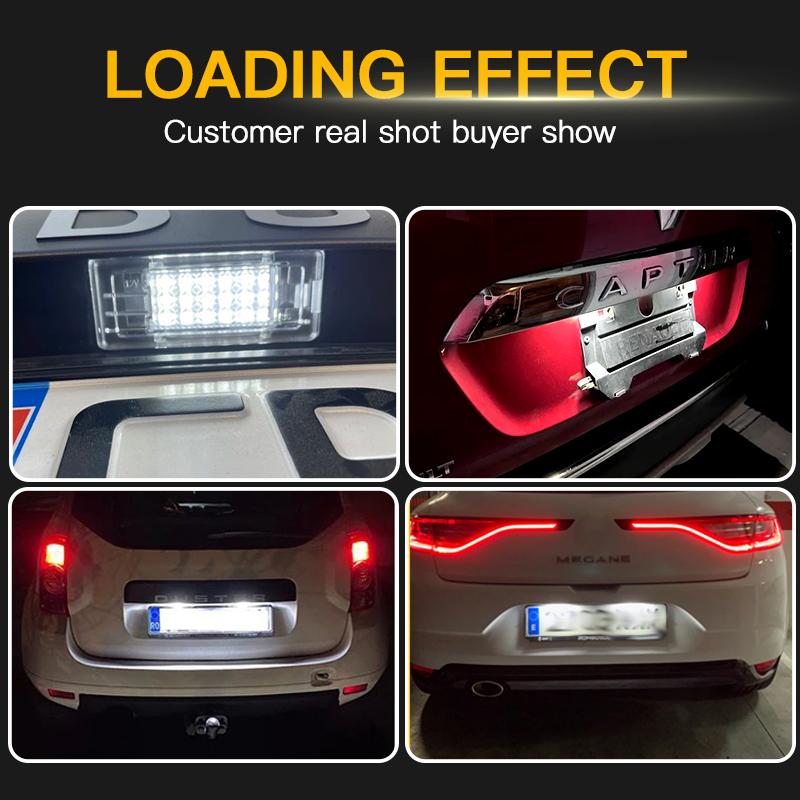 2PCS OEM LED License Plate Light Bulbs For Renault Captur 13-19 Fluence 09-21 Scenic MK2 MK3 03-15 Latitude 10-15 Modus 04-12