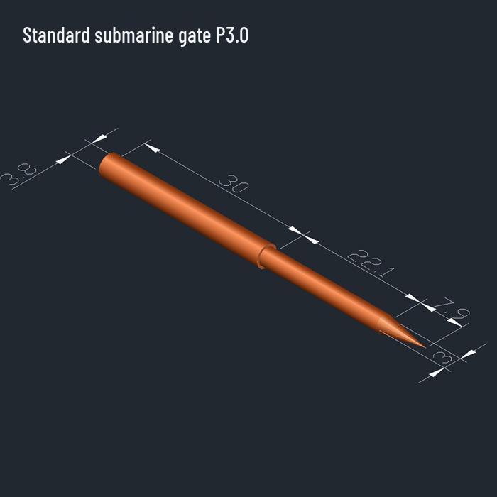 Extra Long EDM Electrode Rod for Submarine Gate Injection - Purple and Tungsten Copper