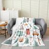Cute Campervan Campfire Blanket Cartoon Food Digital Printed Flannel Blanket Rv Decorative Blanket