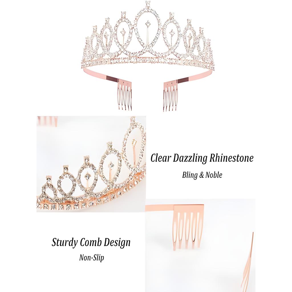 Handcrafted Birthday Sash and Crown Set - Premium Rose Gold Accessories for Celebrations