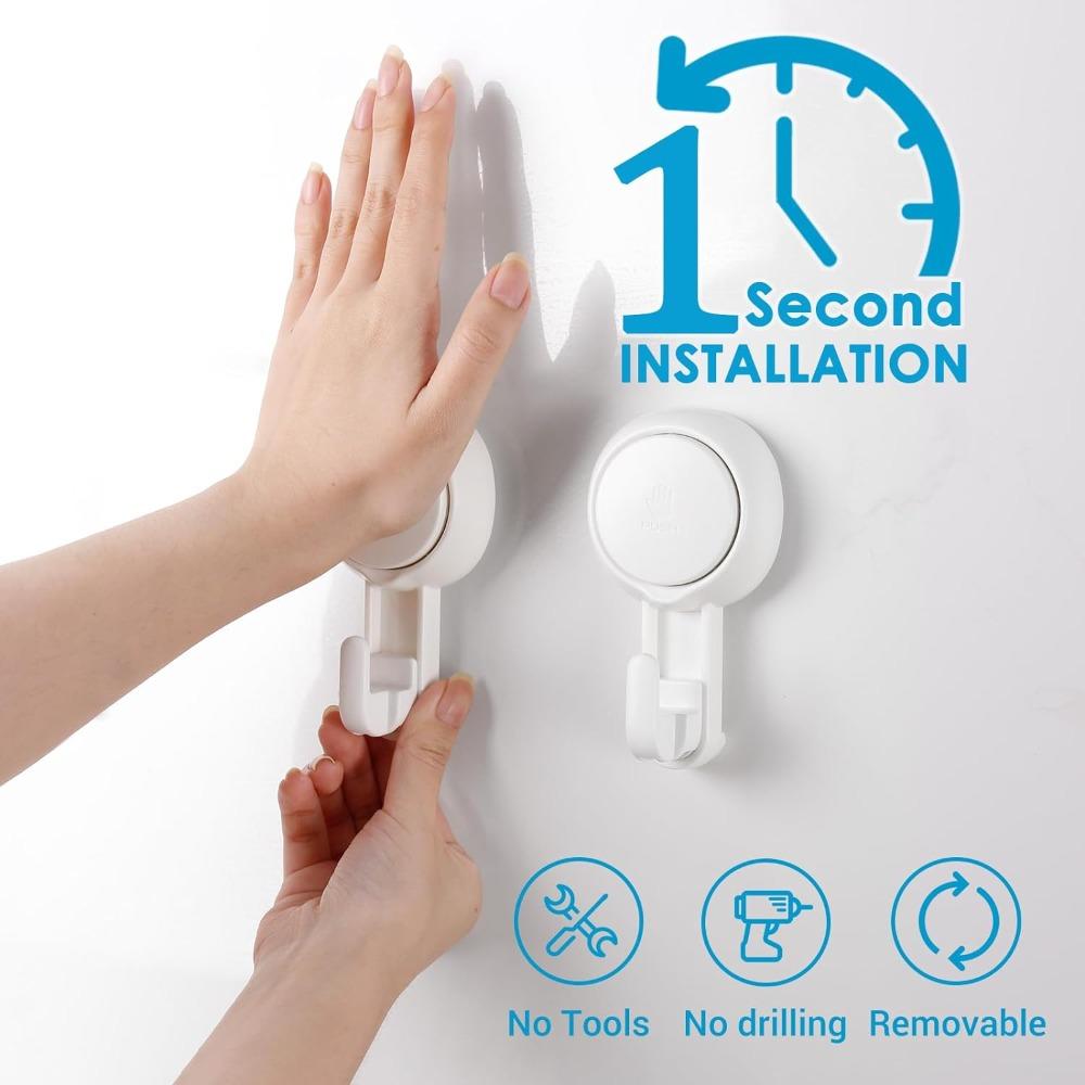 Suction Cup Hooks Powerful Vacuum Waterproof Suction Hook Hanger Bathroom Kitchen Towel Wall Hook Storage Holder