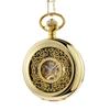 Neue Klassische Skelett Herrenuhr Vollautomatische Mechanische Taschenuhr Klappe Retro Gold Herren und Damen Antike Geschenk Uhr