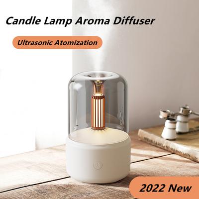 Usb Creative Candle Lamp Night Light Office 3d Flame Aromatherapy Living Room Bedroom Humidifier Valentine's Day Christmas Gifts