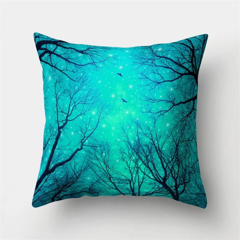 Office Living Room Home Pillowcase Night Moonlight Scenery Pillowcase Car Ornaments