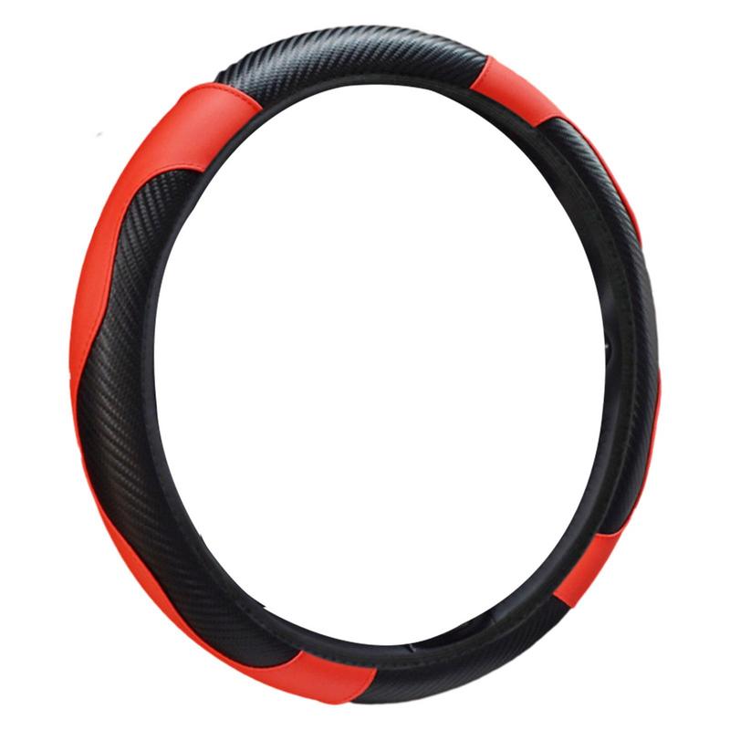 37-38cm Car Steering Wheel Cover PU Leather Non-Slip Breathable Steering Covers For Travel Camper Truck RV SUV Car Interior