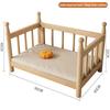 Wooden Dog Bed Modern Durable Dog Bed Headboard All Season Safety Dogs Beds Removable Mattress Dampproof Teddy Stylish Cat Nest