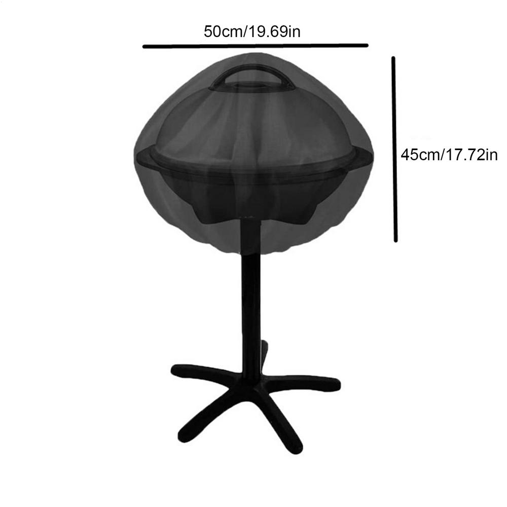 

Чехол для гриля барбекю Ткань Оксфорд Серебристое покрытие Чехол для маленького круглого гриля барбекю George Foreman Водонепроницаемый Чехлы для вентиляторов снаружи чёрный