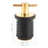 Rubber Seal T Handle TwistIn Plug Brass Brass Snap Handle Plug Marine Drain Plug  Boat Bilge
