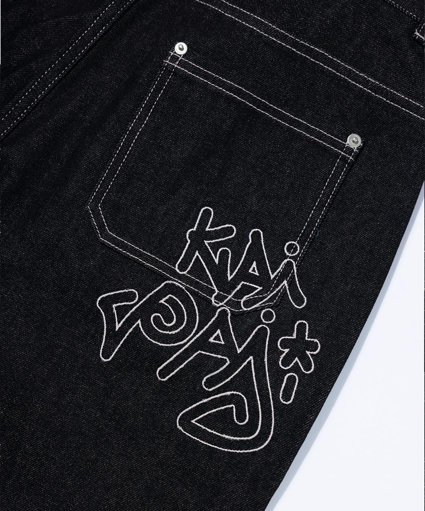 KAIFAI Trace Denim Bermuda Pants (Black) K26Qc242
