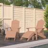 Vidaxl Adirondack Garden Chairs with Footrests, 2 Pcs, HDPE, Brown