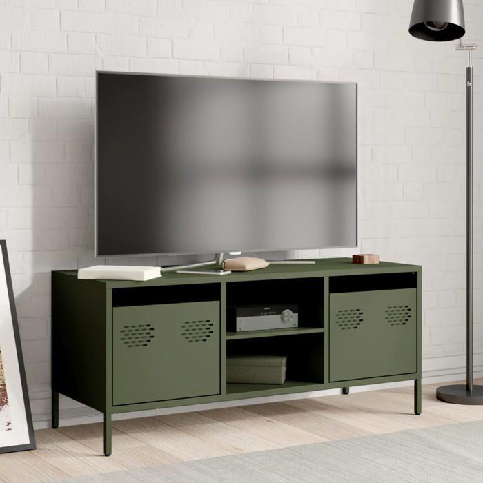 VidaXL TV Cabinet Olive Green 101.5x39x43.5 Cm Cold-rolled Steel, TV Stand, TV Sideboard, Hi-fi Cabinet, TV Bench, Cabinet In 851302