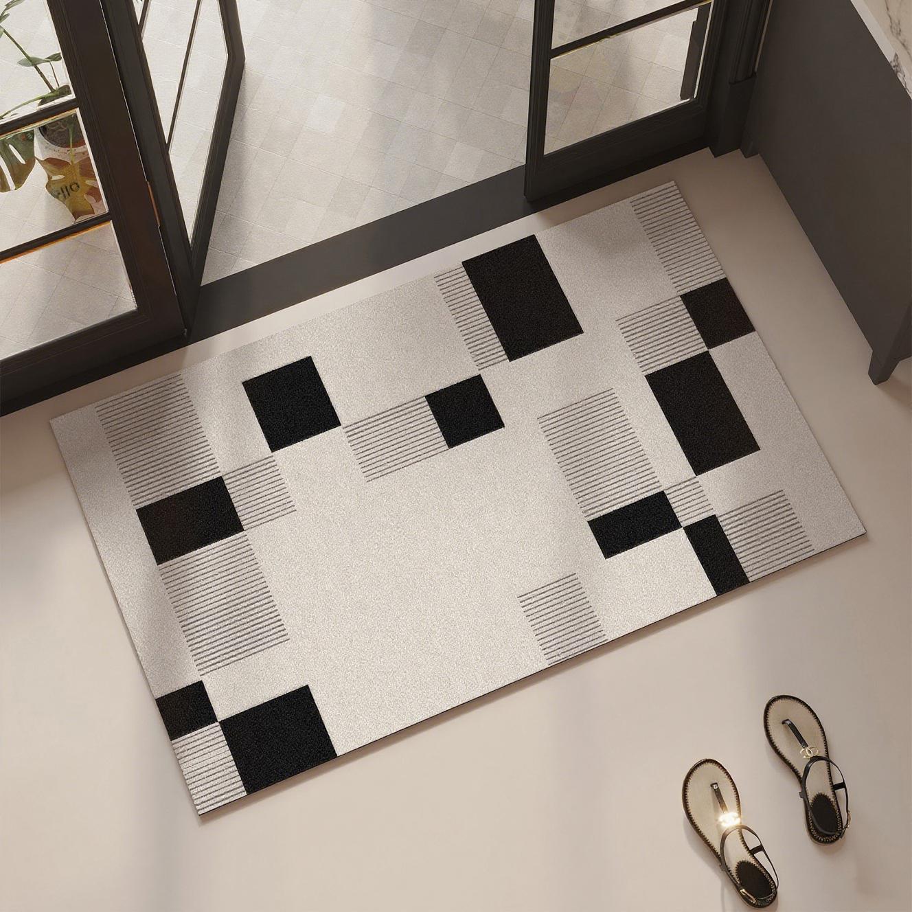 

Коврик для ванной впитывающий коврик для пола диатомовая грязь коврик для ванной душевой зоны нескользящие коврики для ног черный ковер для туалета для украшения дома 1pc 50x80cm