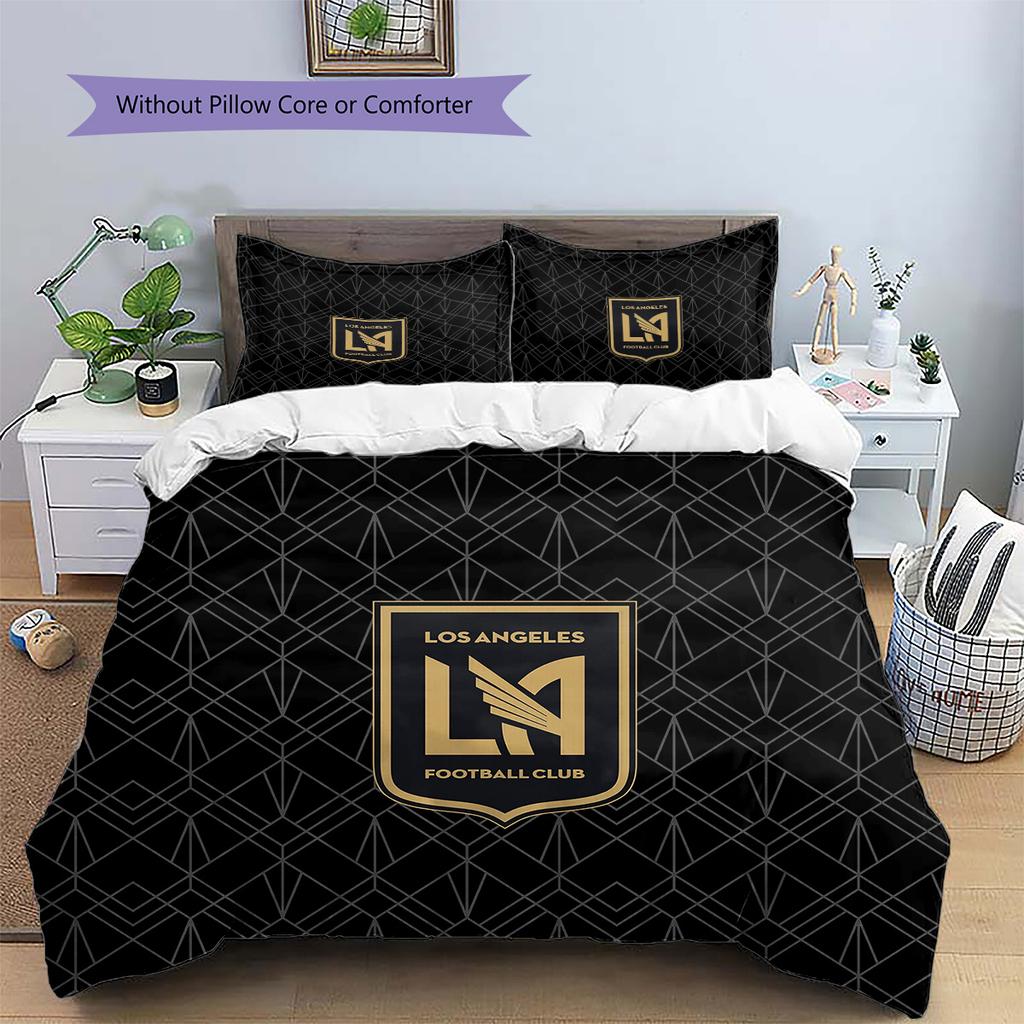 Los Angeles FC Set Copripiumino con Fantasia Decorazione per la Casa Regalo (1 * copripiumino + 2 * federe senza imbottitura)