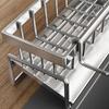 Kitchen Storage Rack with Chopstick Holder Large Capacity Strong Load-bearing Easy To Install Drain Rack Sponge Holder