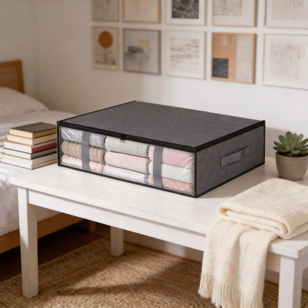 Modern Foldable Nonwoven Fabric Storage Bag For Bedroom Closet Organization