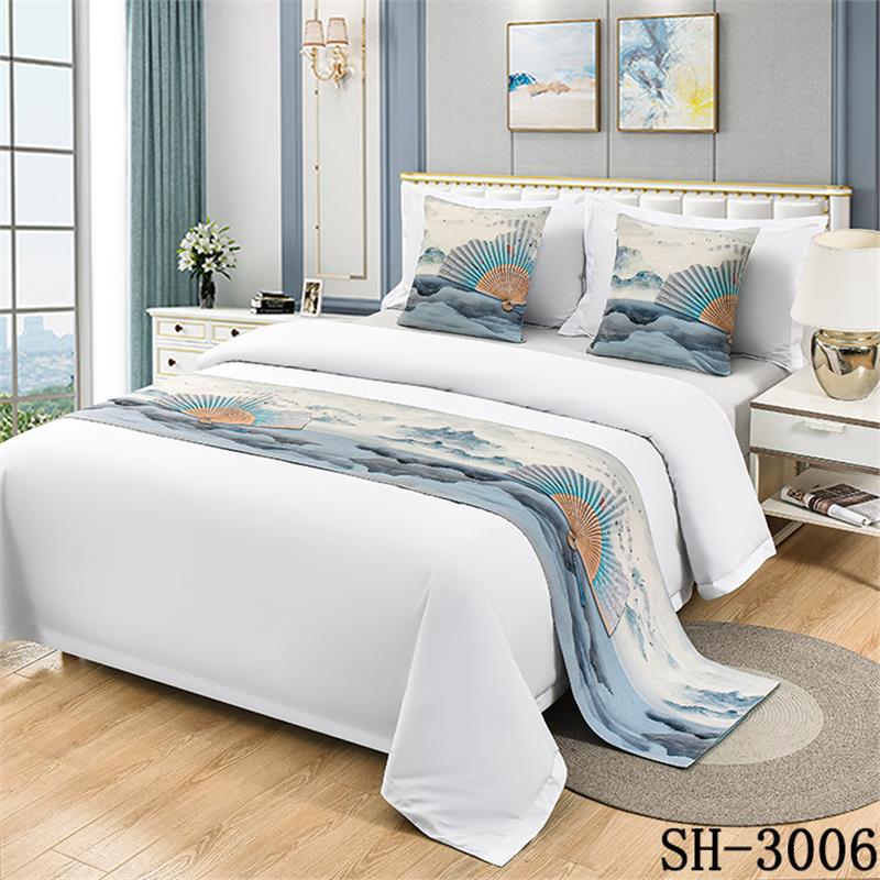 Landscape Painting Bed Flags Bedroom Decoration Bed End Scarf Hotel Household Dustproof Decorative Cloth Home Textiles Household Goods Pillow Cover