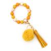 Silicone Bead Bracelet with Pom-Pom Keychain & Tassel Pendant - 2024 Women's Style