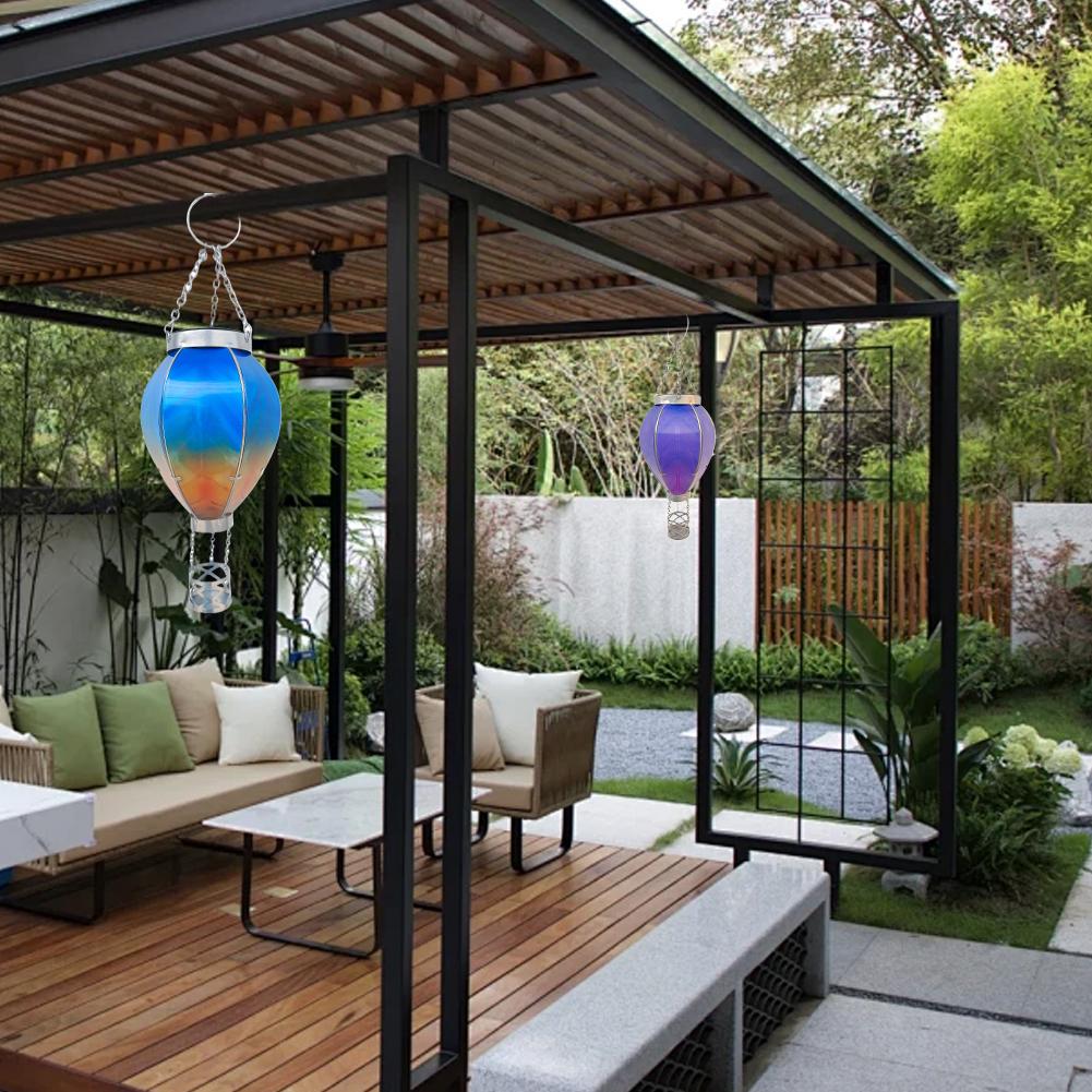 Solarlaterne IP65 Wasserdicht Heißluftballonform Laterne Solar Heißluftballon Laterne Geburtstag Hochzeit Weihnachtsdekoration