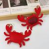 Summer Beach Crab Keychain Lightweight PU Leather Decorative Hanger for Car Bag Housewarming Gift