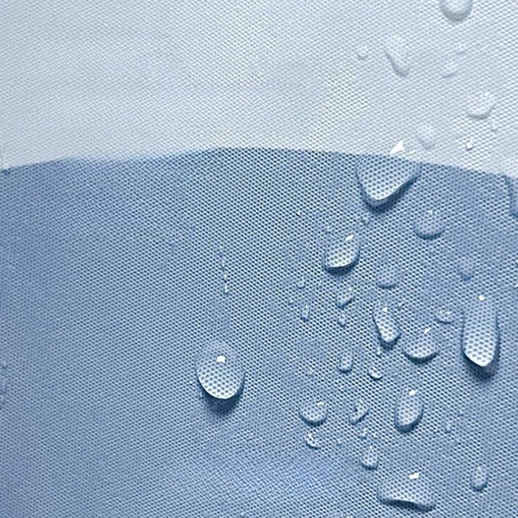 Shower Curtains Blue Two-Color Wavy Pattern Bathroom Curtain Simple Design Dry-Wet Separation Partition Waterproof With Hooks