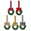 Yousheng 6 Pcs Small Christmas Wreath with Ribbon Artificial Cabinet Wreath with Red Berries Pine Cones for Home Kitchen Window Door Decor