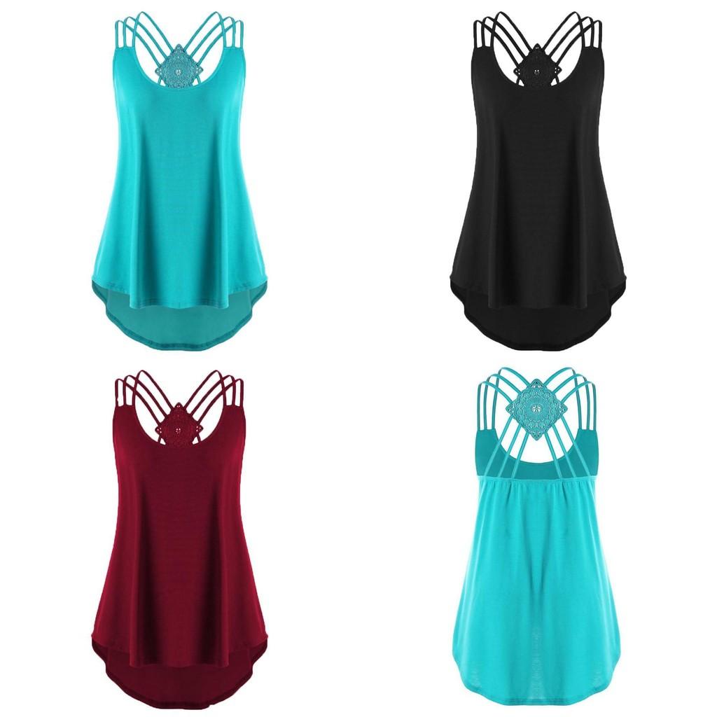 Premium Quality Ladies' Bandages Sleeveless Vest Top High Low Tank For Effortless Style