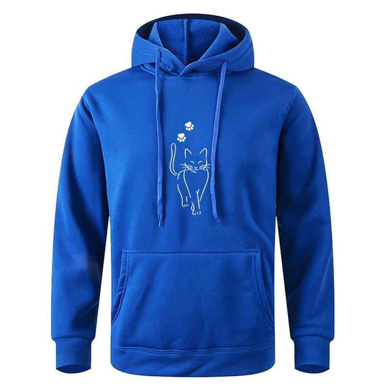 Autumn Fleece Long - Sleeve Hooded Drawstring Pocket Loose Printed Korean Fashion Sweatshirt with Drawstring Pocket Hoodie
