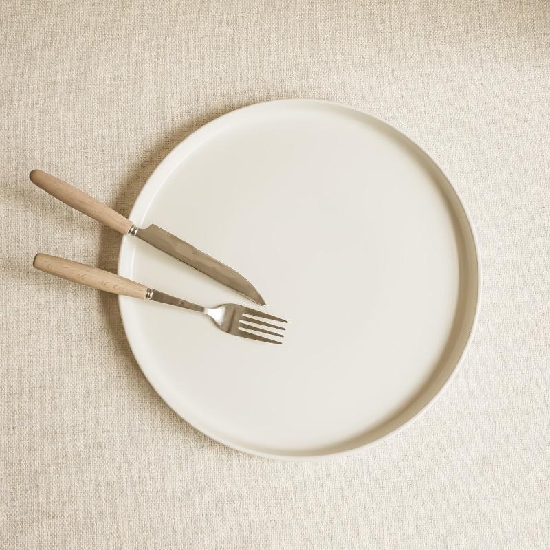Simple Style Large Ceramic Western Plate Steak Plate Salad Plate Household Tableware Plate Breakfast Plate Pasta Plate