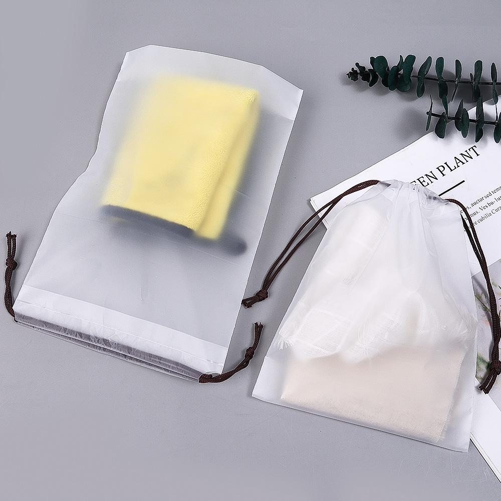 Lot de 5 organiseurs transparents givrés avec cordon de serrage