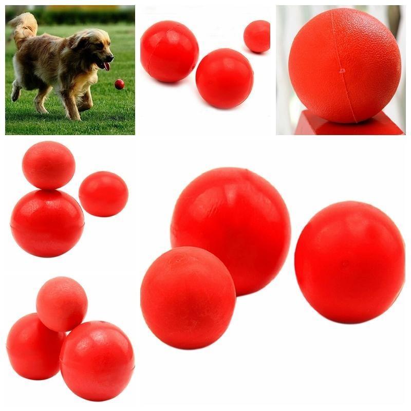 2Pc Portable Pet Cat Dog Training Chew Play Fetch Bite Toy General Indestructible Solid Rubber Ball