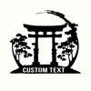 Vintage Metal Torii Gate Wall Art, Personalized Japanese Shinto Shrine Decor, Multipurpose Hanging Sign